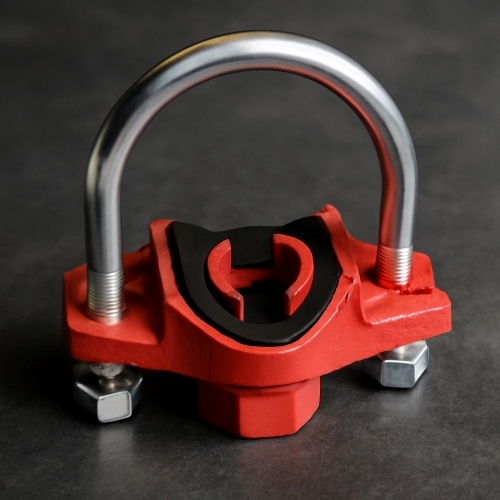 Хомут седелка под резьбу грувлок ковкий чугун ДУ 50x20 (ДН 60x27) 2x3/4