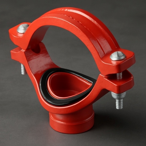 Хомут под муфту грувлок ковкий чугун ДУ 200x100 (ДН 219х114) 8x4